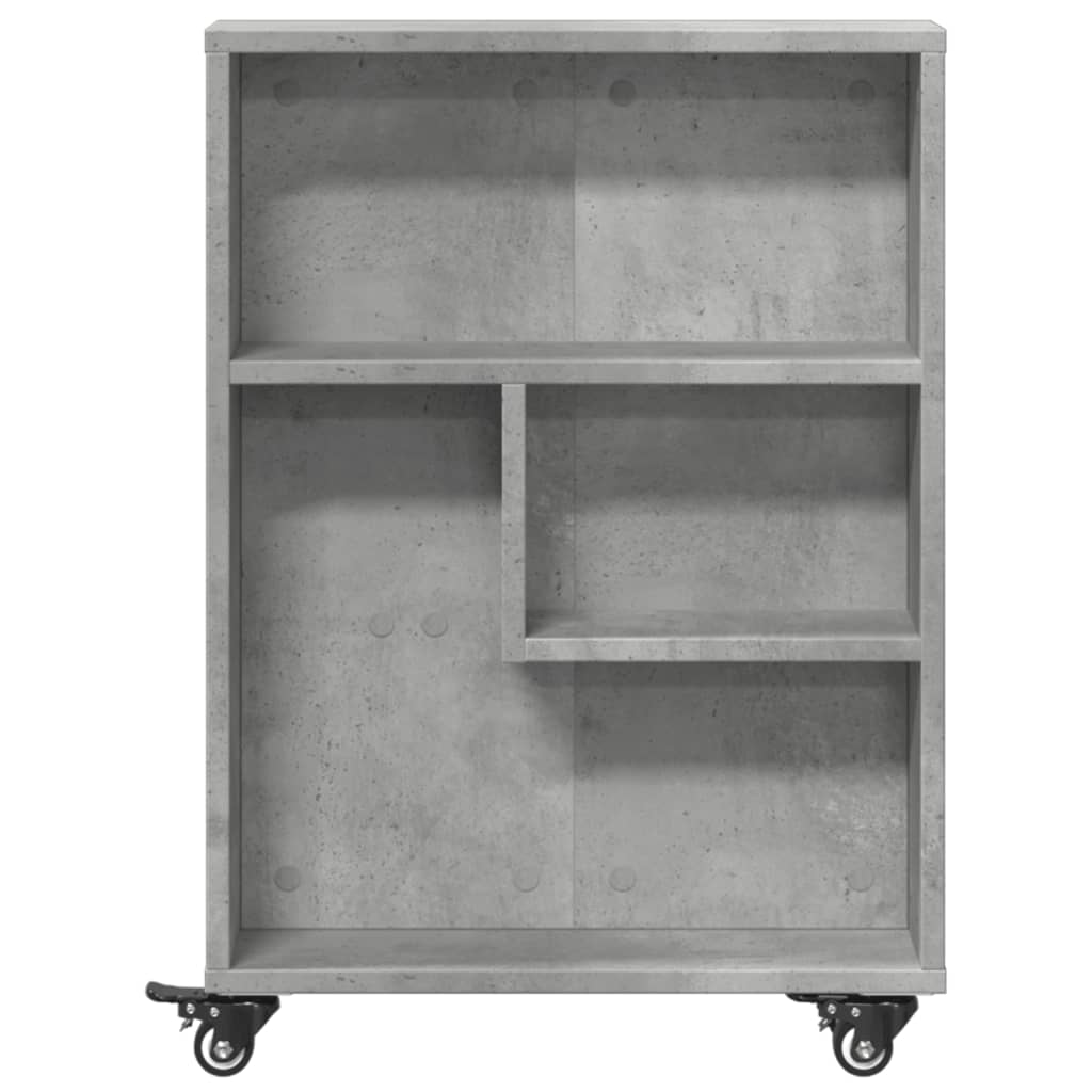 vidaXL Narrow Storage Trolley Concrete Grey 48x13x68 cm Engineered Wood 4