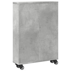 vidaXL Narrow Storage Trolley Concrete Grey 48x13x68 cm Engineered Wood 6