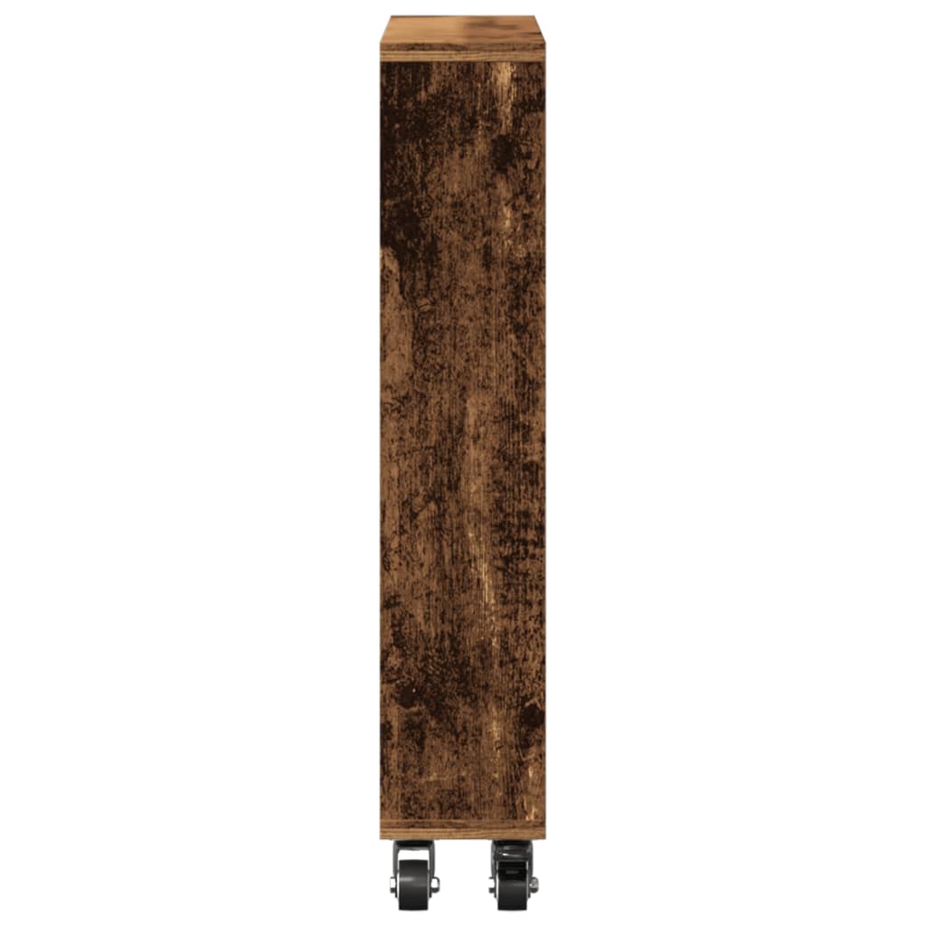 vidaXL Narrow Storage Trolley Old Wood 48x13x68 cm Engineered Wood 5