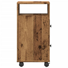 vidaXL Narrow Bathroom Cabinet with Wheels Old Wood Engineered Wood 5