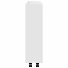 vidaXL Narrow Storage Trolley 3 Tier White Engineered Wood 5