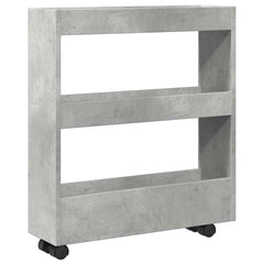 vidaXL Narrow Storage Trolley 3 Tier Concrete Grey Engineered Wood 2