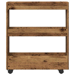 vidaXL Narrow Storage Trolley 3 Tier Old Wood Engineered Wood 4