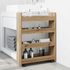 Narrow Storage Trolley 4 Tier Engineered Wood Artisian oak