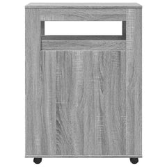 Narrow Bathroom Cabinet with Wheels Grey Sonoma Engineered Wood, image 4