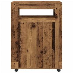 vidaXL Narrow Bathroom Cabinet with Wheels Old Wood Engineered Wood 4