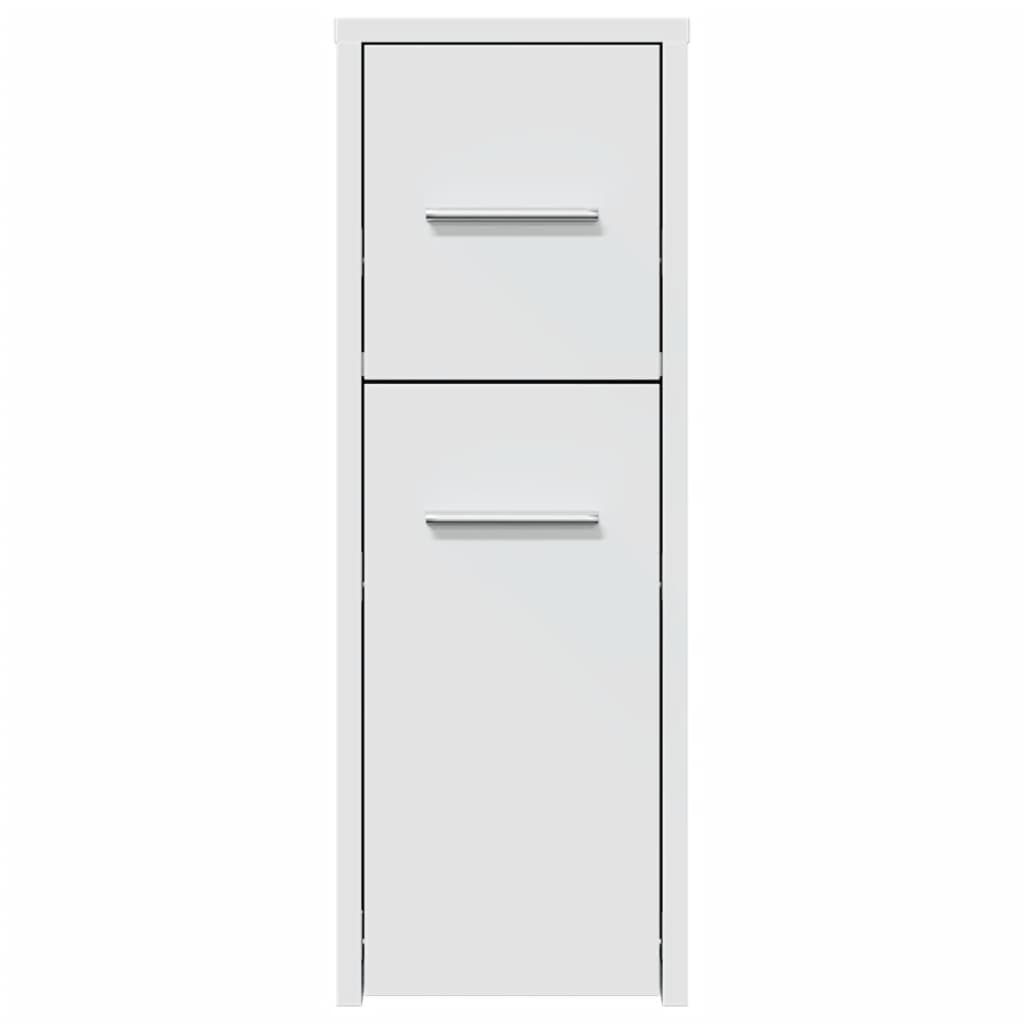 vidaXL Narrow Bathroom Cupboard with Wheels White Engineered Wood 4