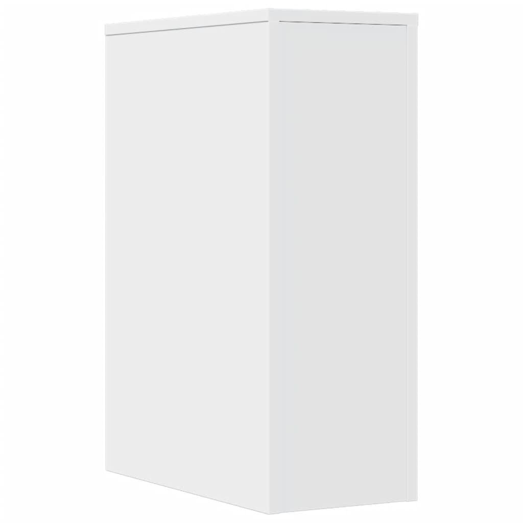 vidaXL Narrow Bathroom Cupboard with Wheels White Engineered Wood 6