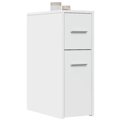 vidaXL Narrow Bathroom Cupboard with Wheels White Engineered Wood 1