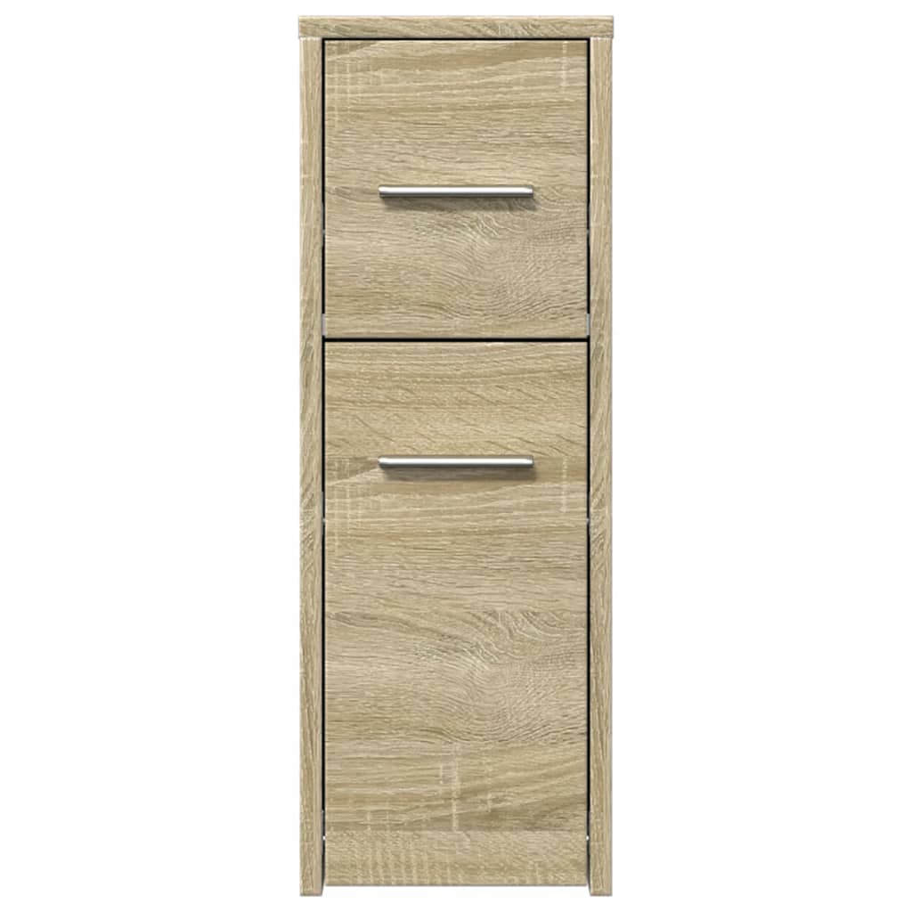 vidaXL Narrow Bathroom Cupboard with Wheels Sonoma Oak Engineered Wood 4