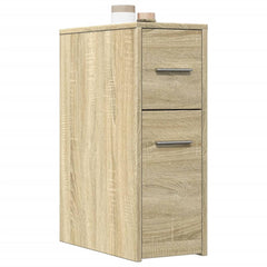 vidaXL Narrow Bathroom Cupboard with Wheels Sonoma Oak Engineered Wood 1