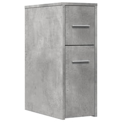 vidaXL Narrow Bathroom Cupboard with Wheels Concrete Grey Engineered Wood 2