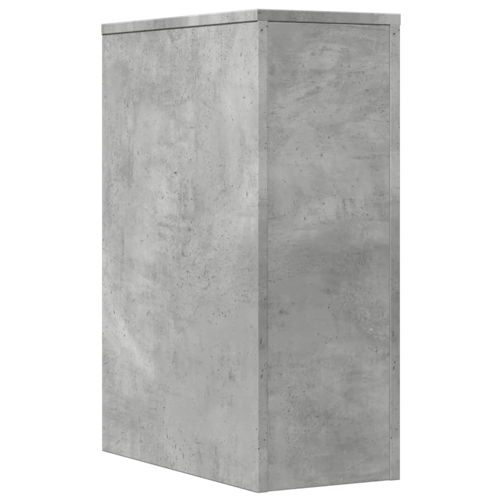 vidaXL Narrow Bathroom Cupboard with Wheels Concrete Grey Engineered Wood 6