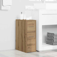 vidaXL Narrow Bathroom Cupboard with Wheels Engineered Wood