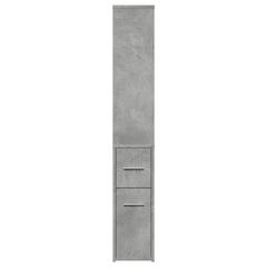 Narrow Bathroom Cupboard with Wheels Concrete Grey, image 5