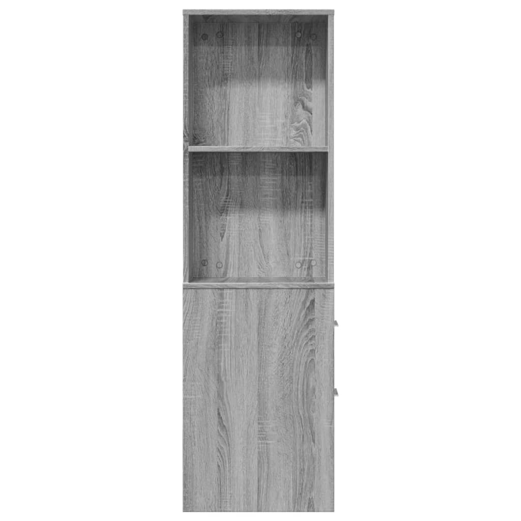 Narrow Bathroom Cupboard with Wheels Grey Sonoma, image 4