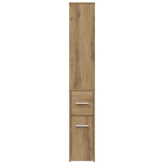 Narrow Bathroom Cupboard with Wheels Artisian Oak, image 5