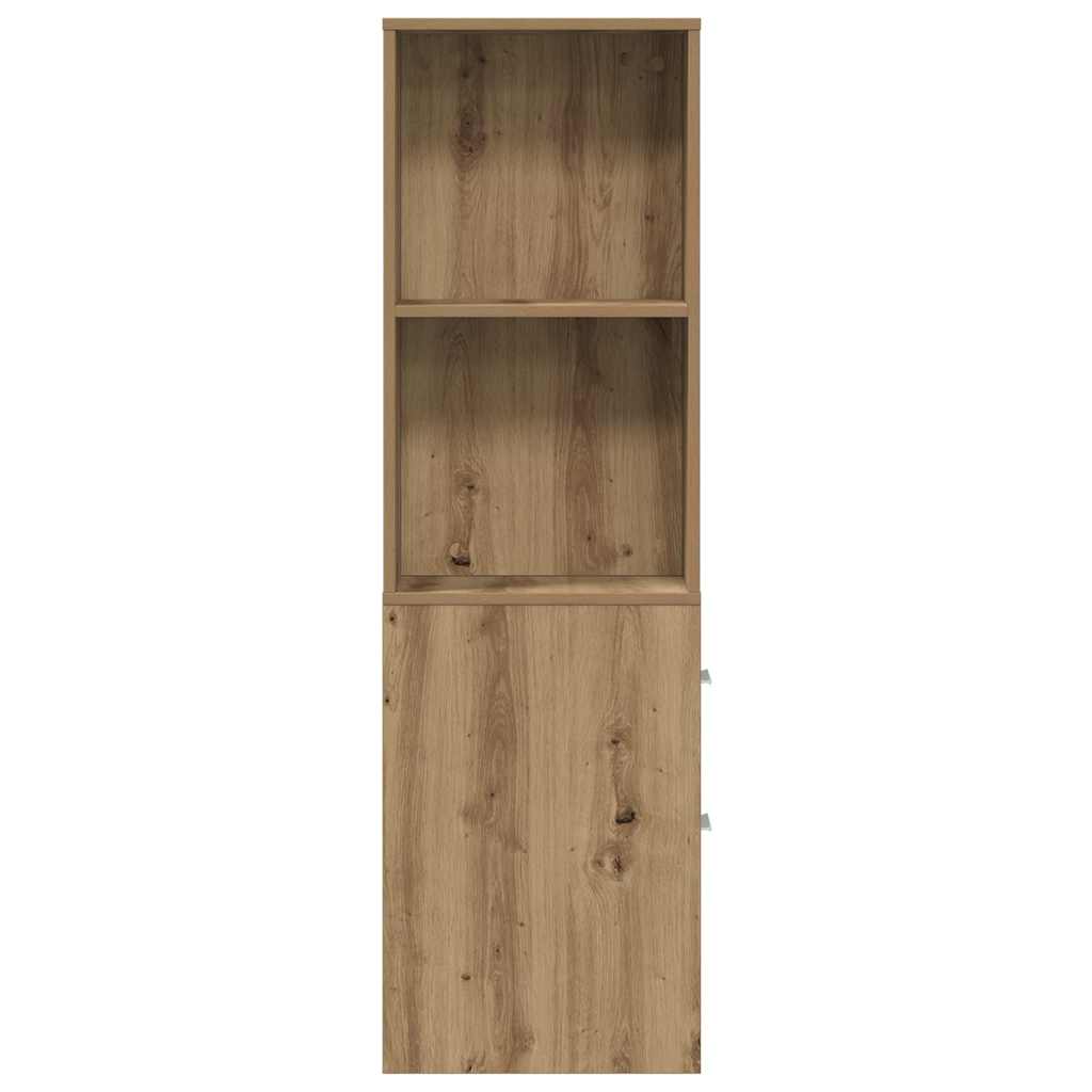 Narrow Bathroom Cupboard with Wheels Artisian Oak, image 6