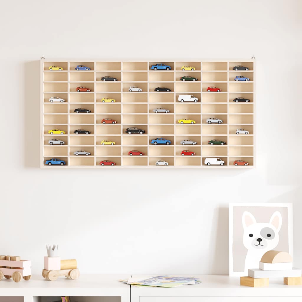 vidaXL Wooden Collector's Display Case with 80 Compartments 80x4.5x40.5cm 3