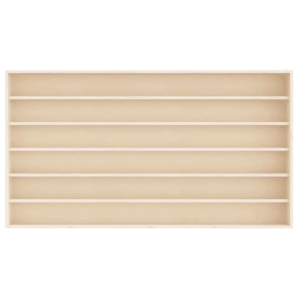 vidaXL Wooden Collector's Display Case with 6 Shelves 100x9x55 cm 4