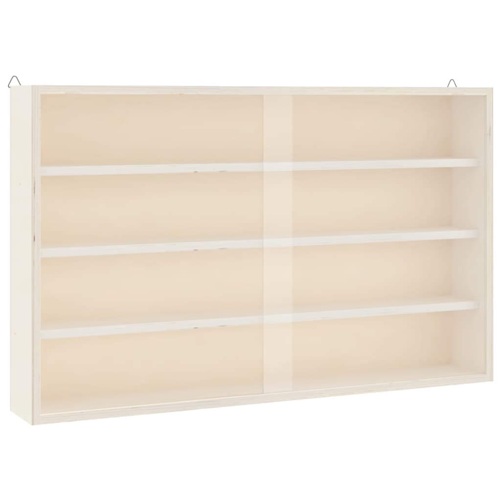 vidaXL Wooden Collector's Display Case with Doors 60x8.5x37cm 2