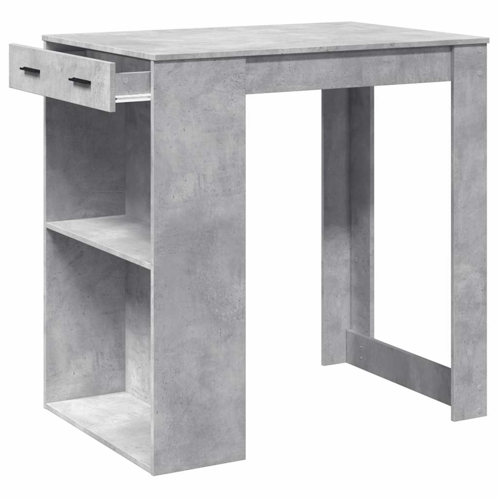 vidaXL Bar Table Concrete Grey 102x70x103.5 cm Engineered Wood 4