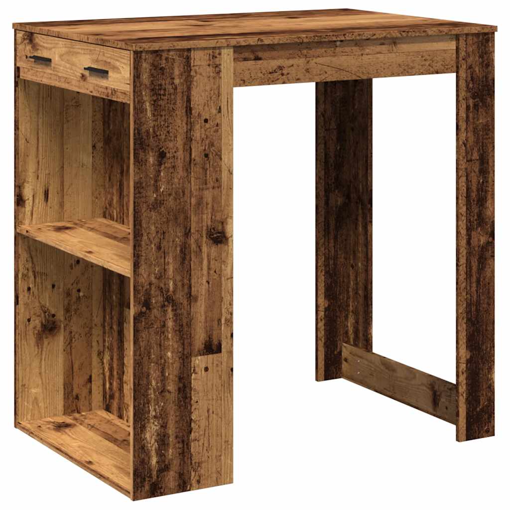 vidaXL Bar Table Old Wood 102x70x103.5 cm Engineered Wood 2