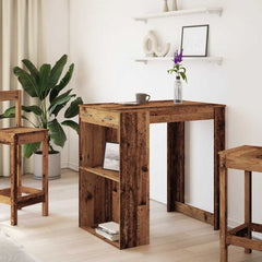 vidaXL Bar Table Old Wood 102x70x103.5 cm Engineered Wood 3
