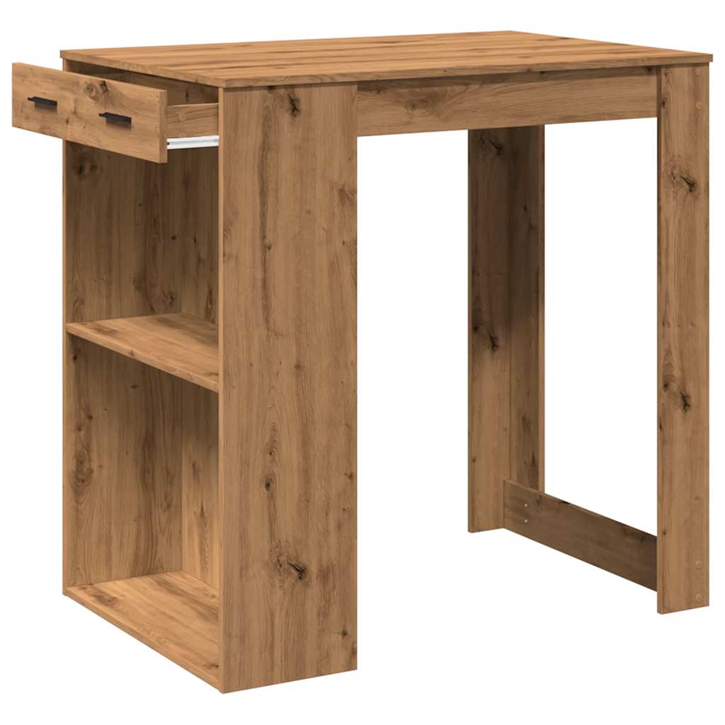 vidaXL Bar Table Artisian Oak 102x70x103.5 cm Engineered Wood 4