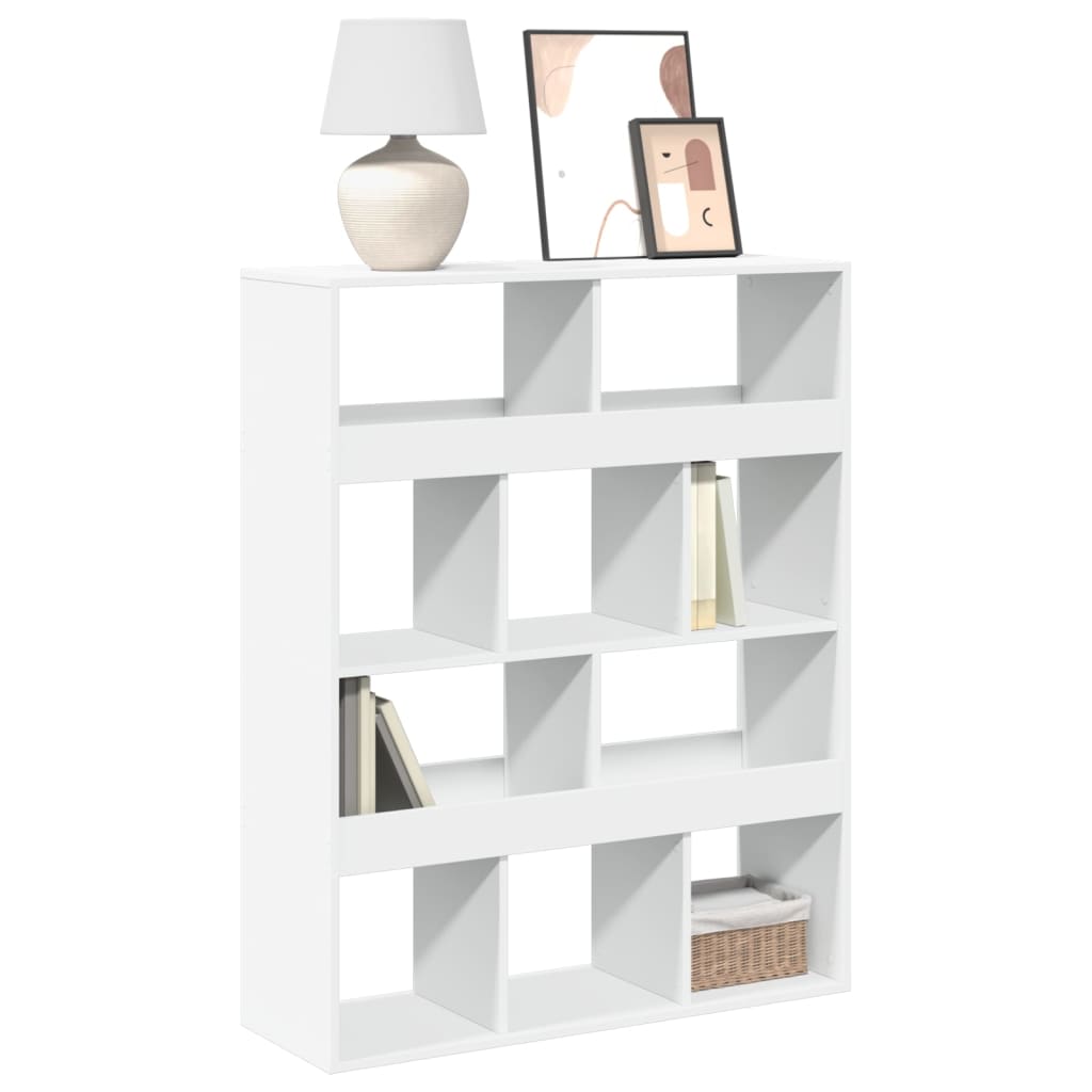 Bookcase 100x33x125.5 cm Engineered Wood White