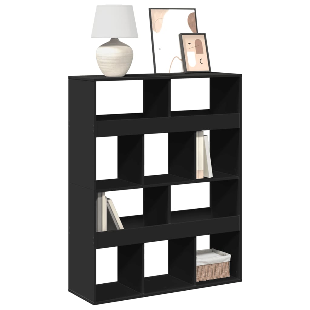 Bookcase 100x33x125.5 cm Engineered Wood Black