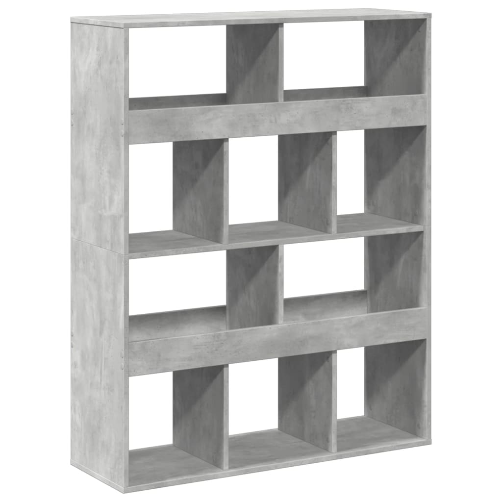 Bookcase 100x33x125.5 cm Engineered Wood Concrete grey