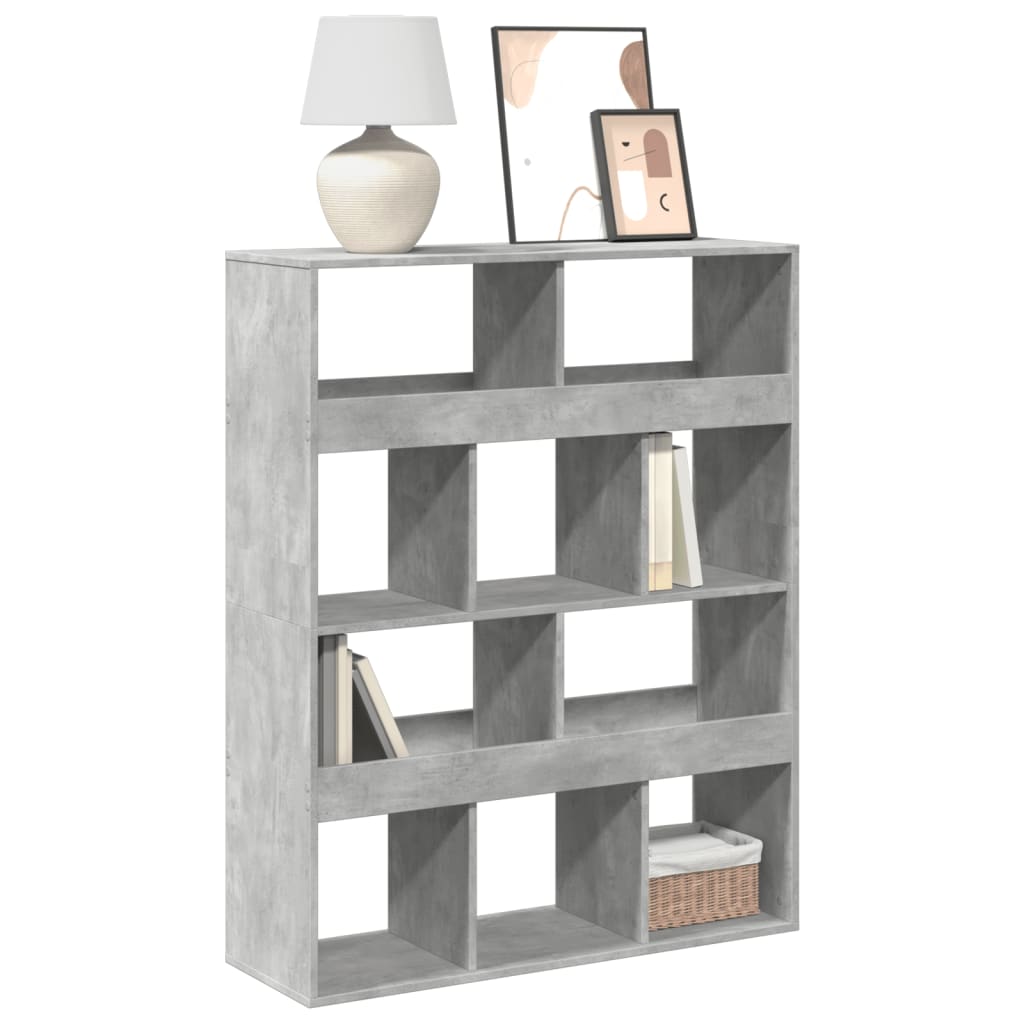 Bookcase 100x33x125.5 cm Engineered Wood Concrete grey