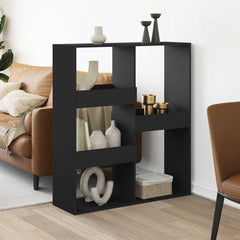 Room Divider 100x33x115 cm Engineered Wood Black