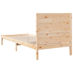 Extra Long Bed Frame without Mattress Solid Wood Length 210 cm 90 cm