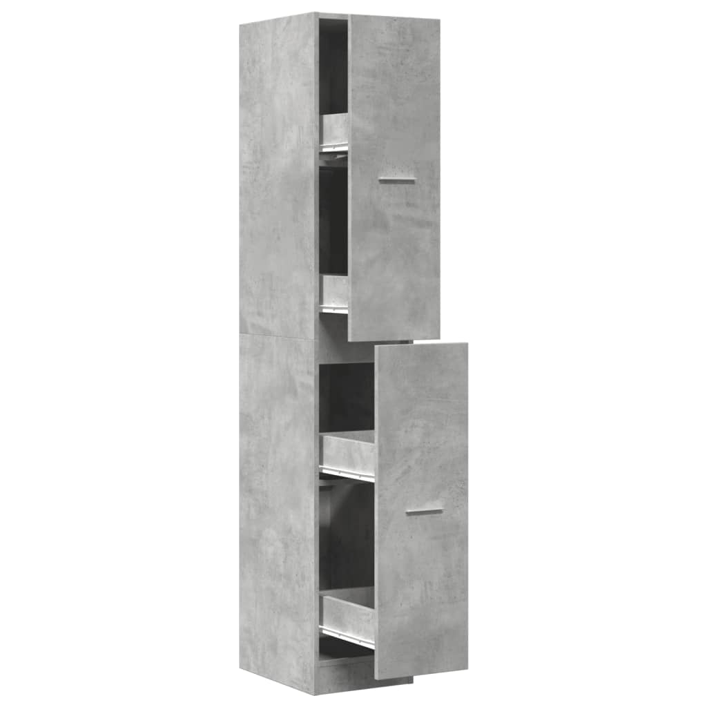 vidaXL Apothecary Cabinet Concrete Grey 30x41x174,5 cm Engineered Wood 2