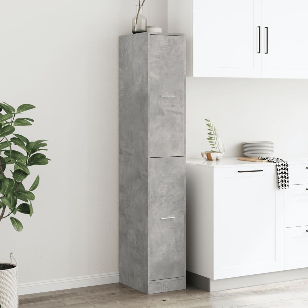 vidaXL Apothecary Cabinet Concrete Grey 30x41x174,5 cm Engineered Wood 3