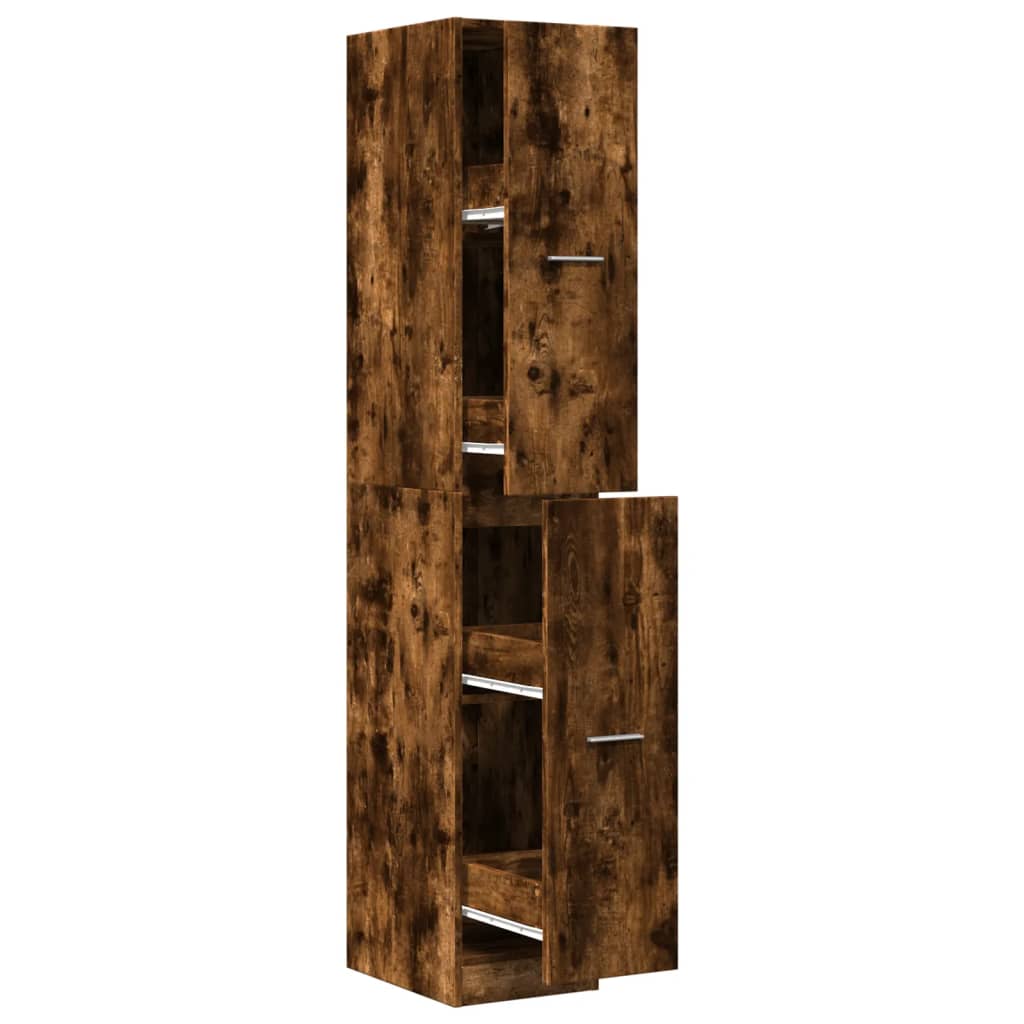 vidaXL Apothecary Cabinet Smoked Oak 30x41x174,5 cm Engineered Wood 2