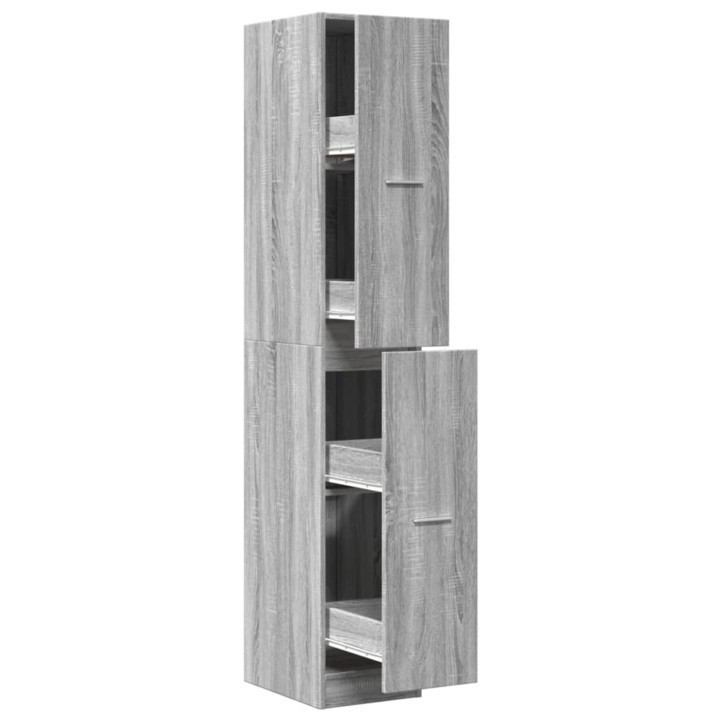 vidaXL Apothecary Cabinet Grey Sonoma 30x41x174,5 cm Engineered Wood 2