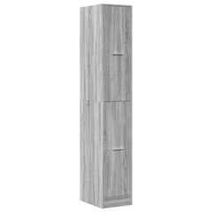vidaXL Apothecary Cabinet Grey Sonoma 30x41x174,5 cm Engineered Wood 4