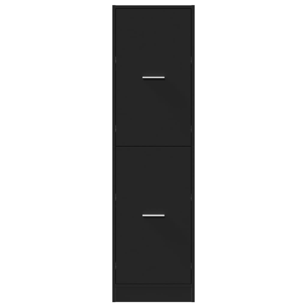 vidaXL Apothecary Cabinet Black 40x41x144,5 cm Engineered Wood 5