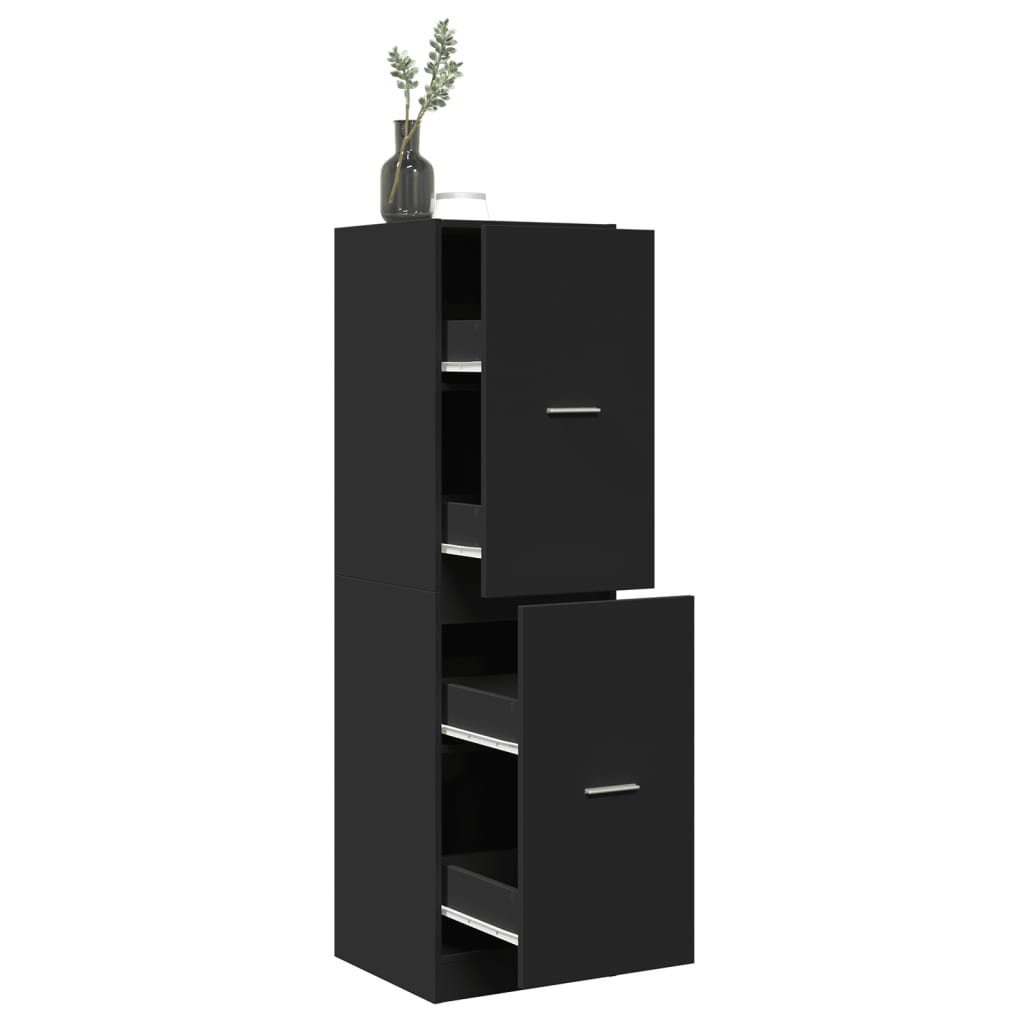 vidaXL Apothecary Cabinet Black 40x41x144,5 cm Engineered Wood 1