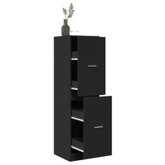 vidaXL Apothecary Cabinet Black 40x41x144,5 cm Engineered Wood 1