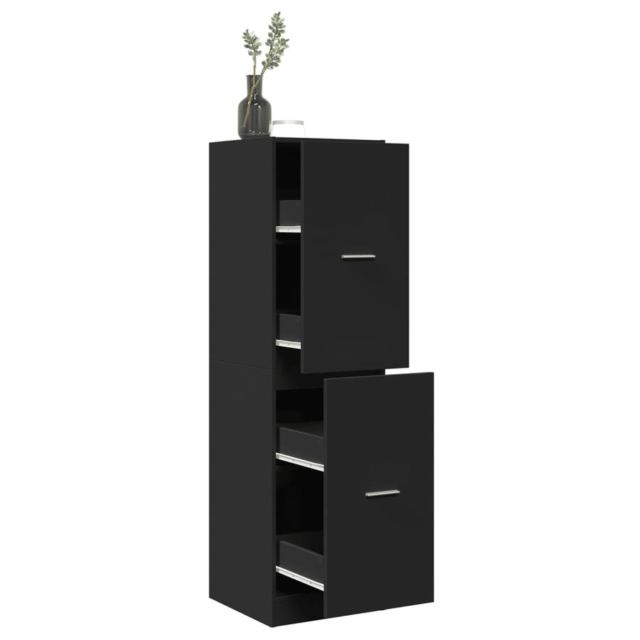 vidaXL Apothecary Cabinet Black 40x41x144,5 cm Engineered Wood 1