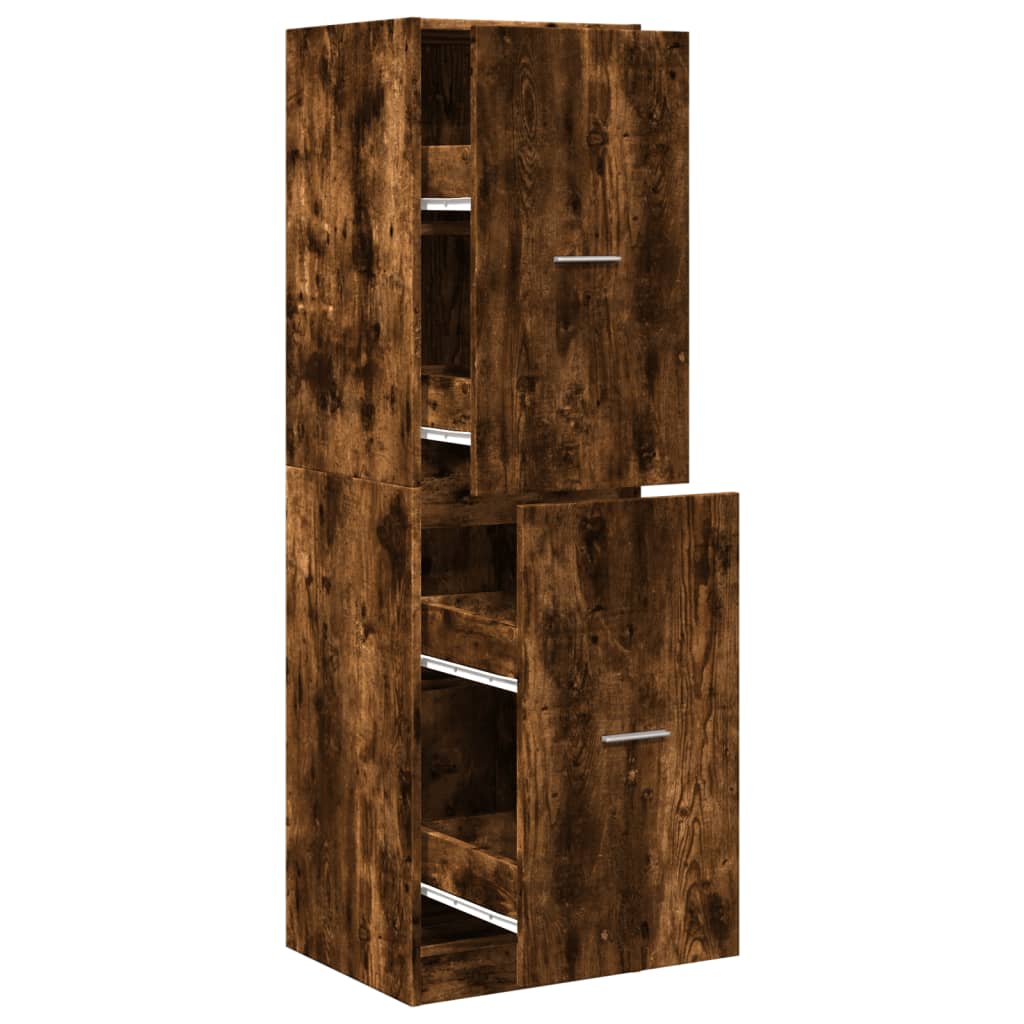vidaXL Apothecary Cabinet Smoked Oak 40x41x144,5 cm Engineered Wood 2