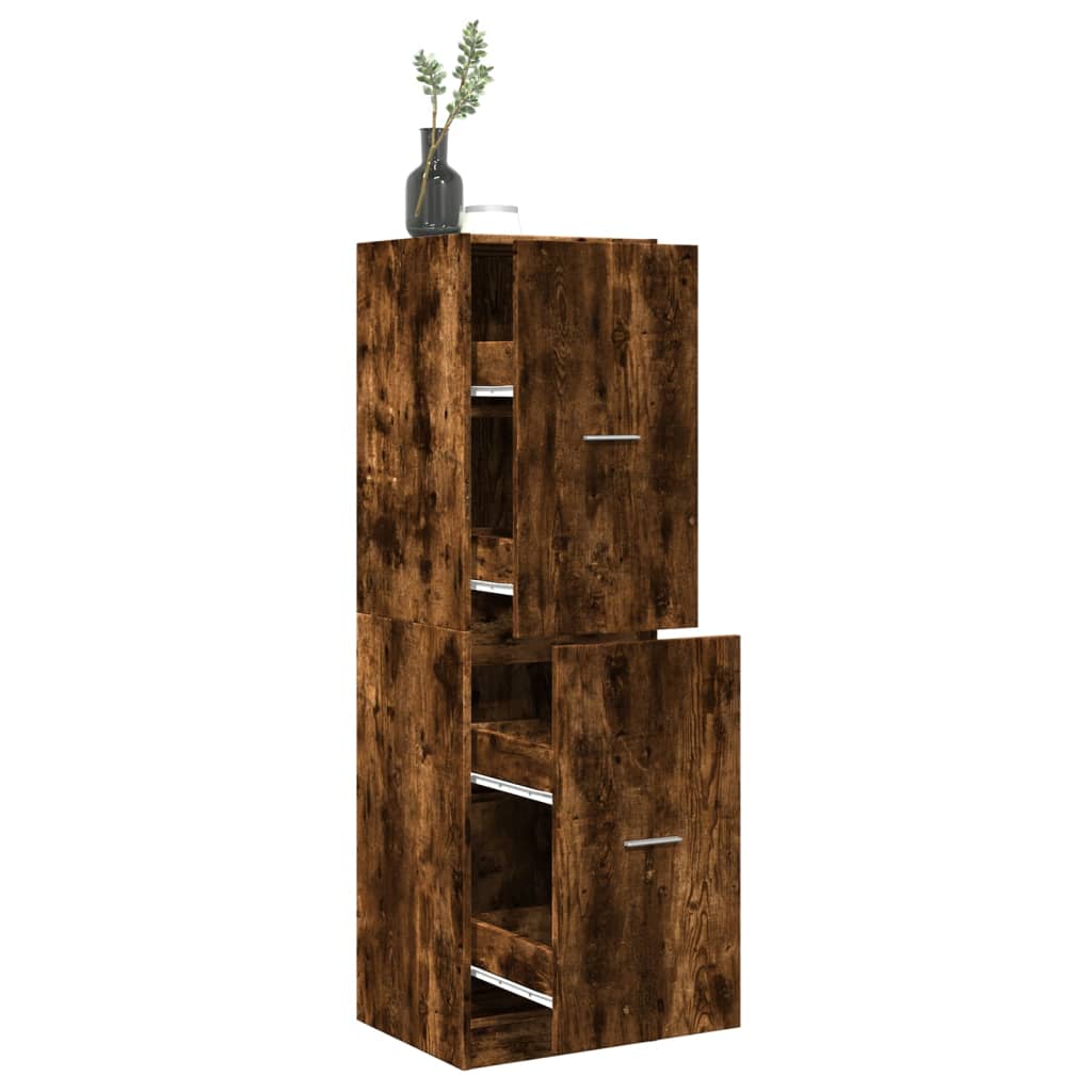 vidaXL Apothecary Cabinet Smoked Oak 40x41x144,5 cm Engineered Wood 1