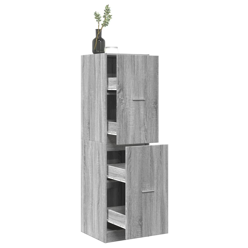 vidaXL Apothecary Cabinet Grey Sonoma 40x41x144,5 cm Engineered Wood 1