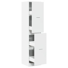 Apothecary Cabinet White Engineered Wood, image 2