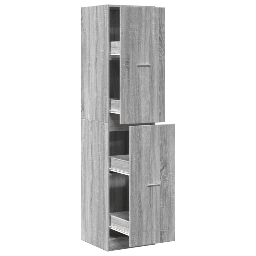 vidaXL Apothecary Cabinet Grey Sonoma 40x41x174,5 cm Engineered Wood 2