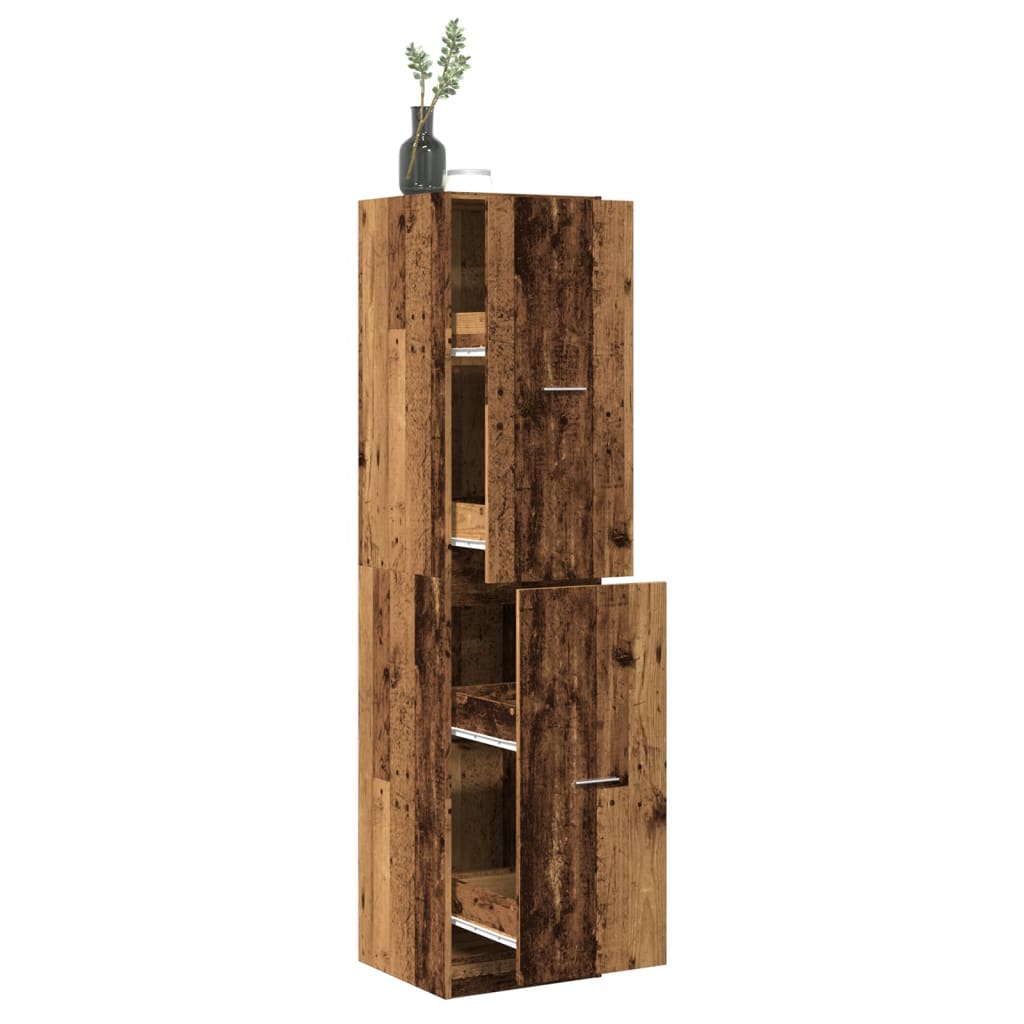 vidaXL Apothecary Cabinet Old Wood 40x41x174,5 cm Engineered Wood 1